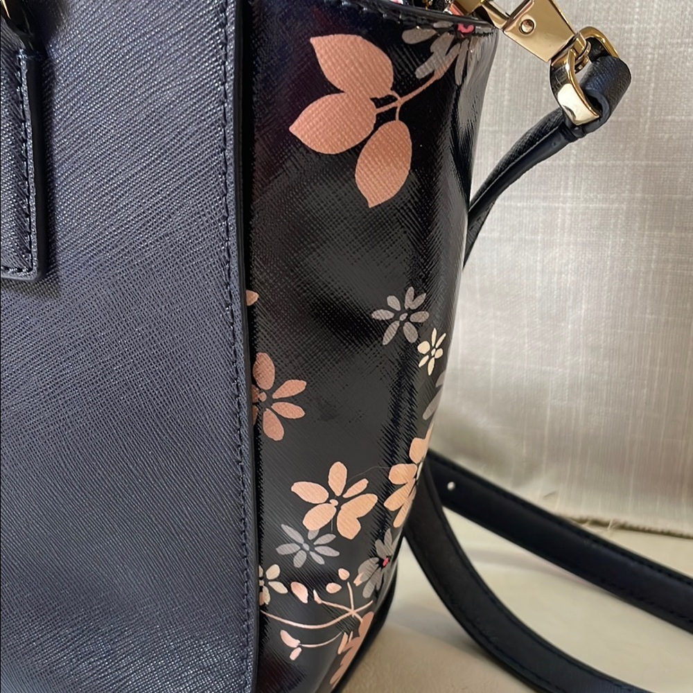 Kate Spade Cameron Street Blue Floral Satchel with Crossbody
Strap - Picture 6 of 16